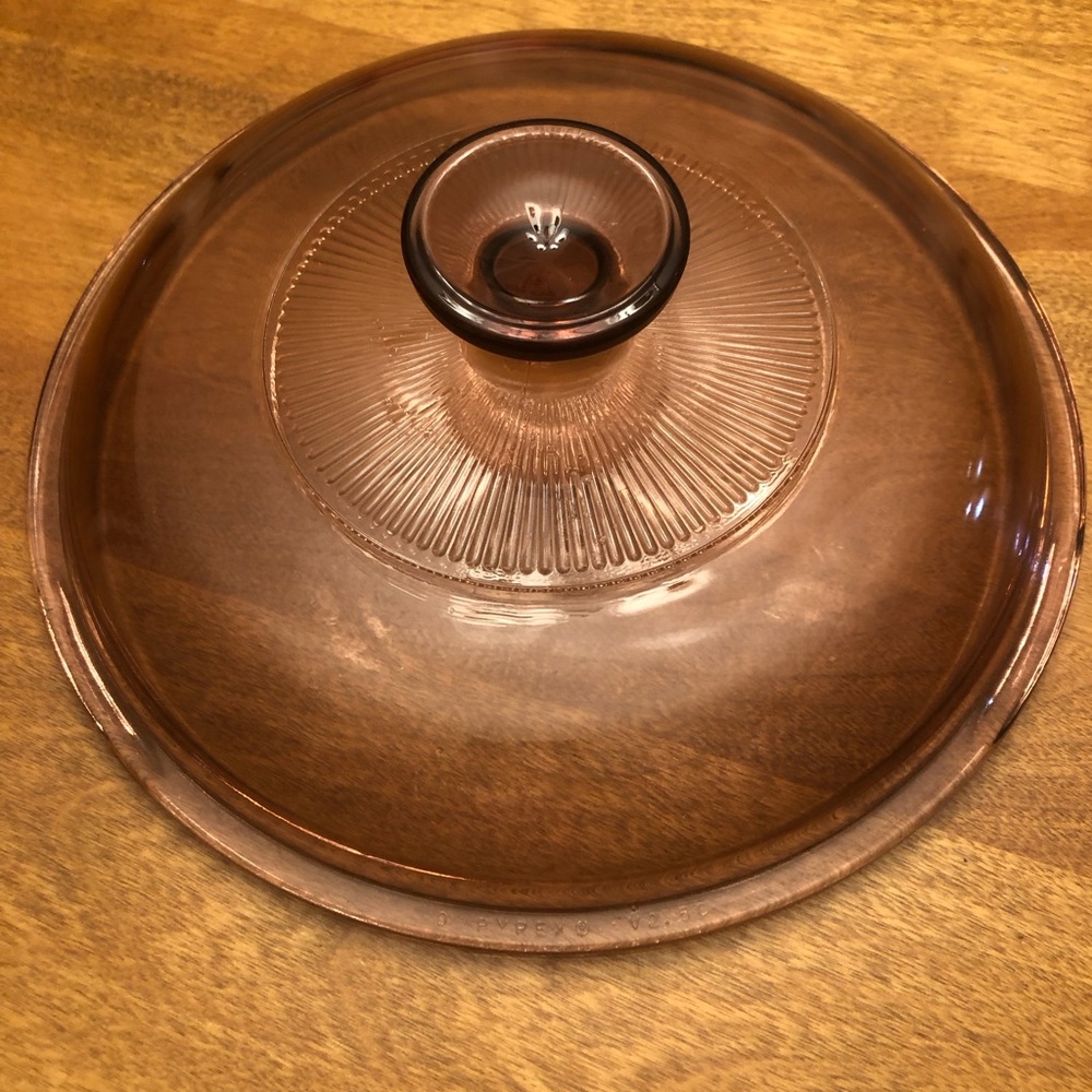 Pyrex corning vision wear pink glass lid v2.5c